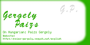 gergely paizs business card